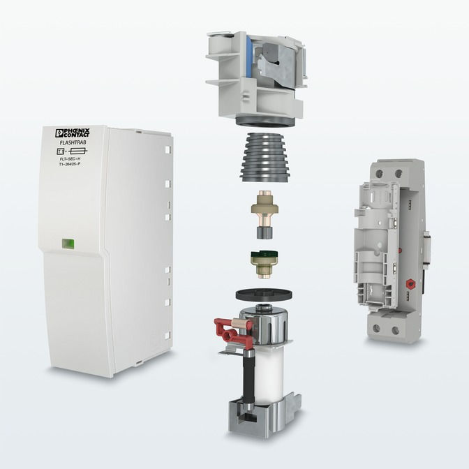 Phoenix FLT-SEC-PLUS 264 Elektrik Kontağıyla 50 kA’e Kadar Olan Yıldırım Akımlarının Üstesinden Güvenli Bir Şekilde Gelin